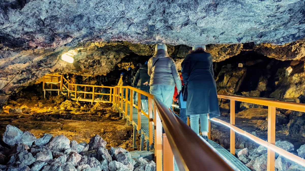 View of The Ialomitei Cave in Bucegi Mountains, Romania